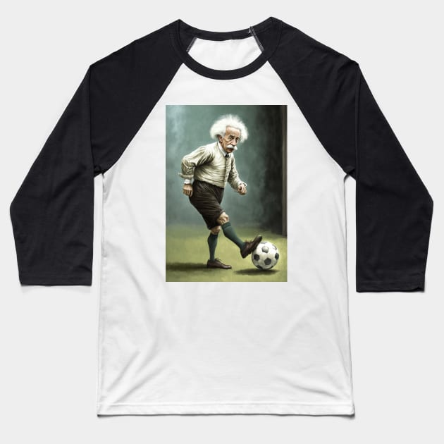 Einstein Kicks It Up: The Football Genius 5 Baseball T-Shirt by MAPublishings